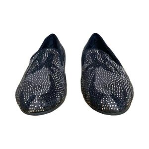 Steve Madden Black and Silver Perforated Flats